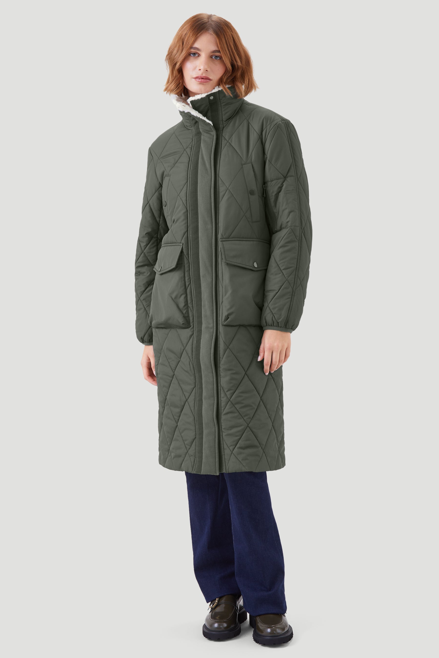 DIAMOND QUILTED COAT