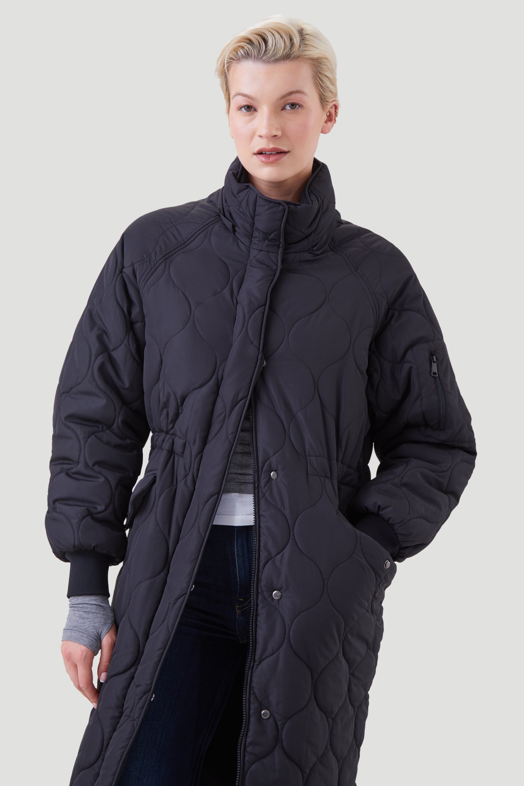 QUILTED LONGLINE COAT