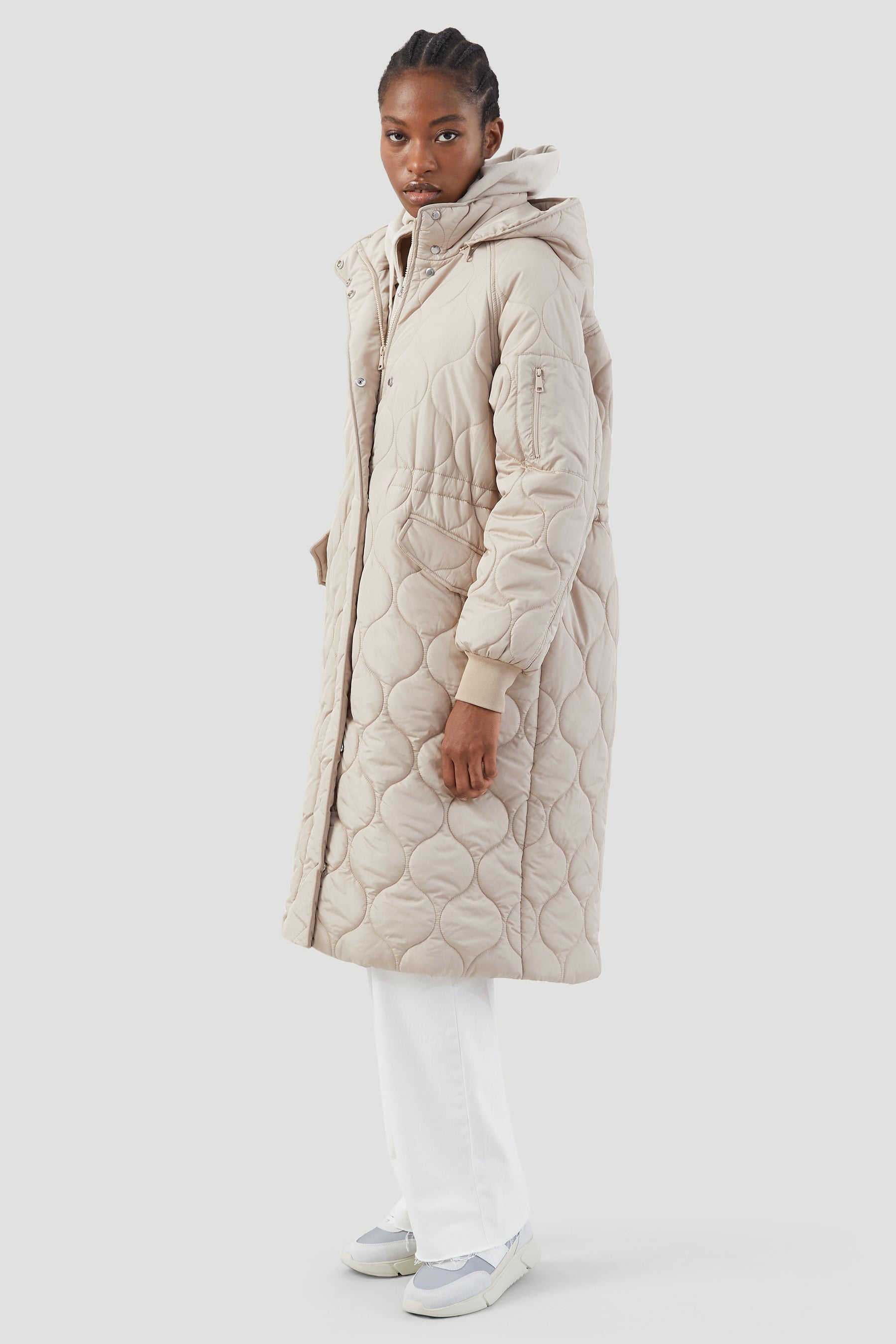 QUILTED LONGLINE COAT