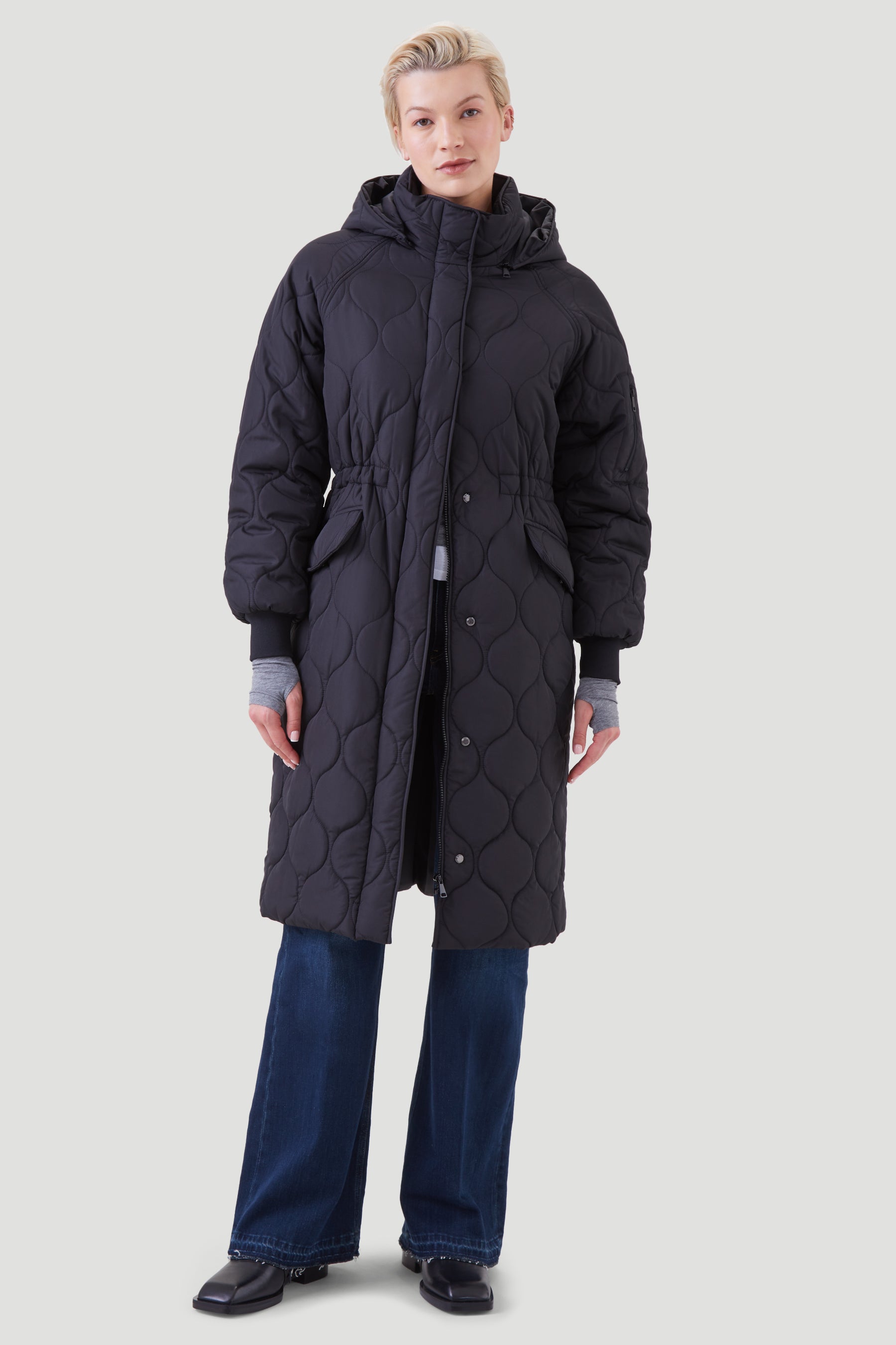 QUILTED  LONGLINE COAT