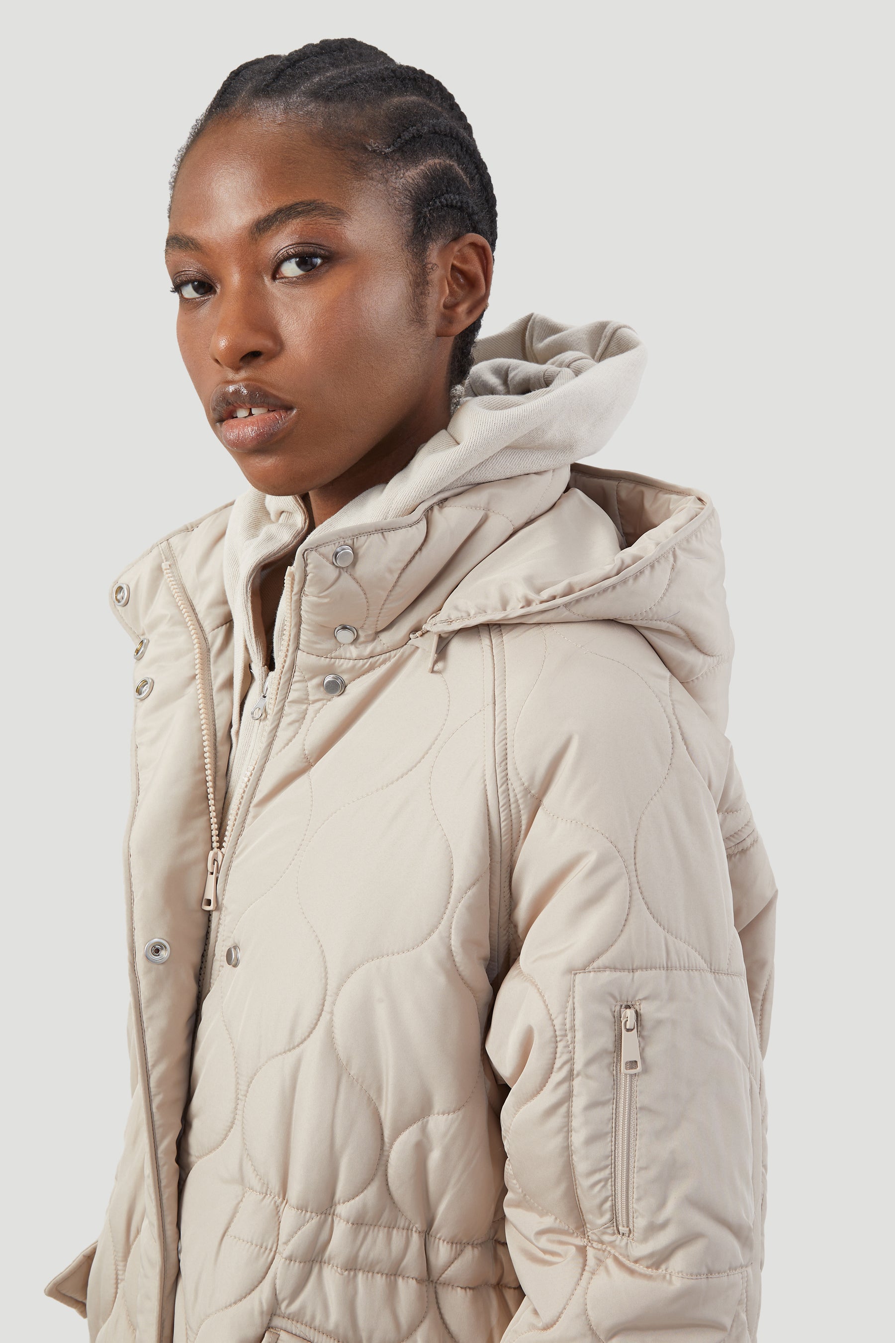 QUILTED  LONGLINE COAT